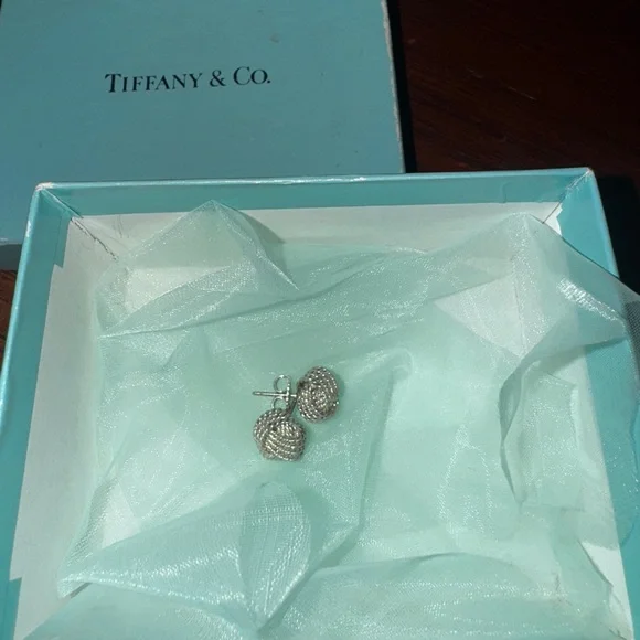 Tiffany & Co. Silver Twist Earrings - Picture 4 of 4